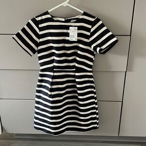 H&M Black and White Striped Dress Size 4